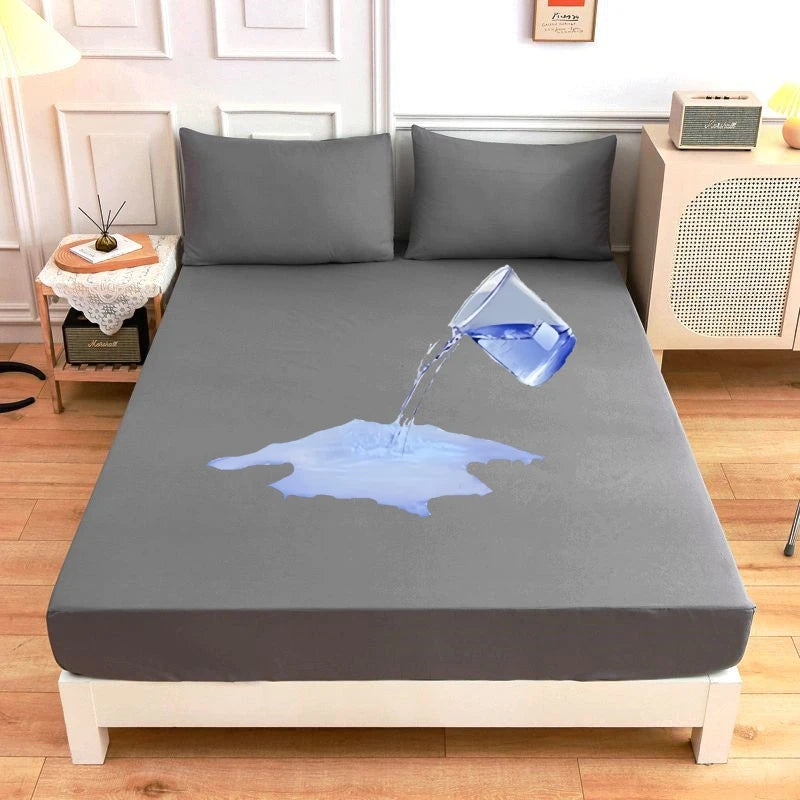 Kuup Safe Waterproof Mattress Protector Soft Comfortable Breathable Solid Color Fitted Bedding Cover No Pillowcases Included TAVEN System LLC