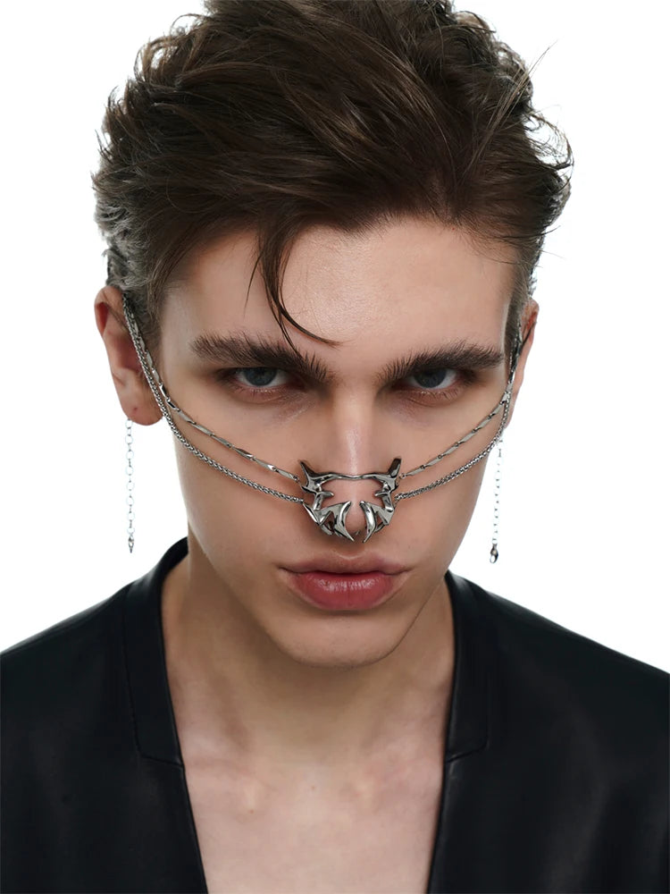 ZHUHE Metal Mask Cyberpunk Style Copper Alloy Material For Women And Men Face Jewelry Party Gifts TAVEN System LLC