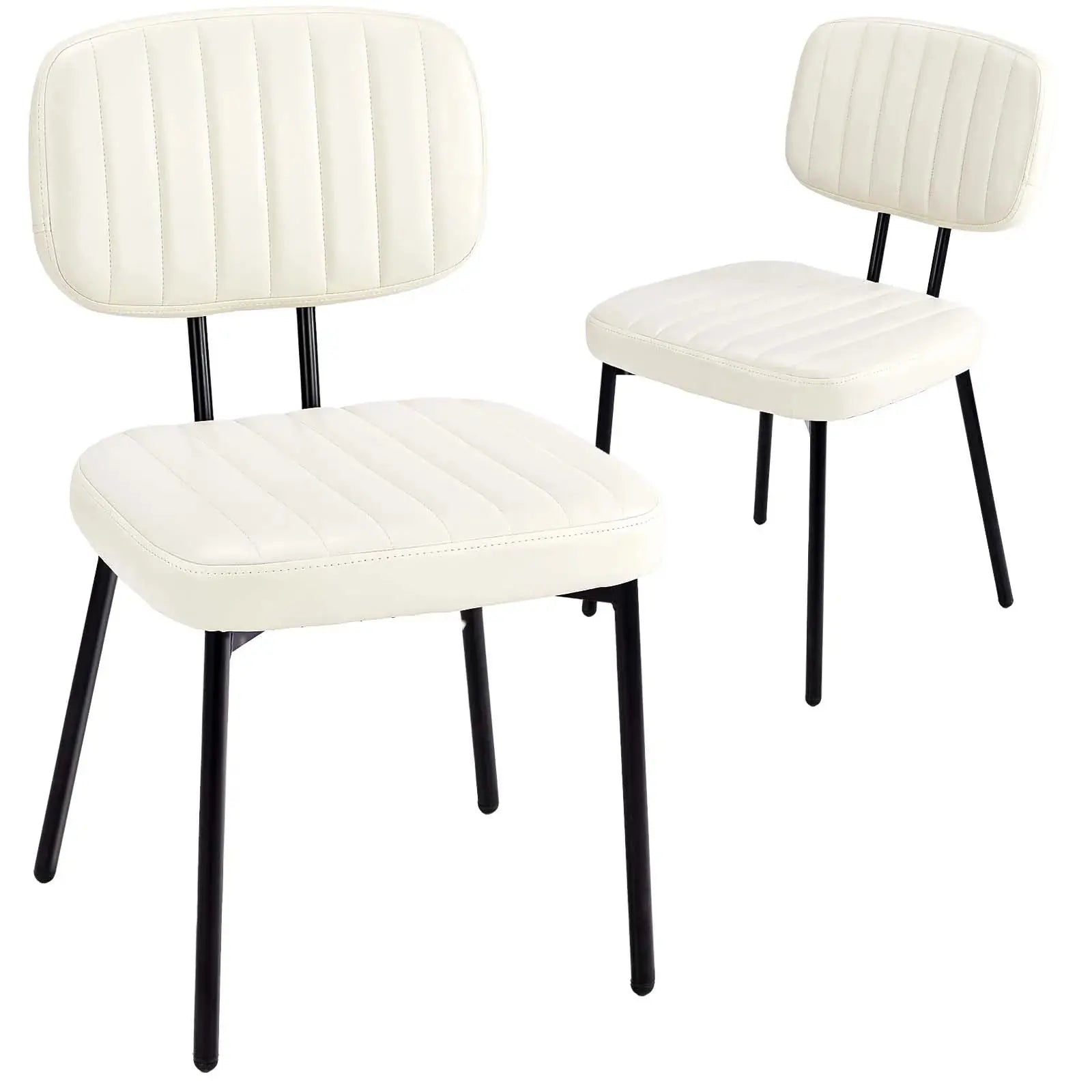 JHK Faux Leather Dining Chairs Set of 2 with Metal Legs TAVEN System LLC