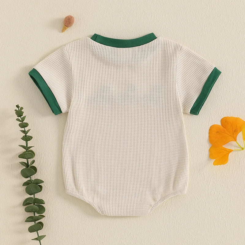 Baby Duck Embroidered Short Sleeve Unisex Cotton Romper Outfit