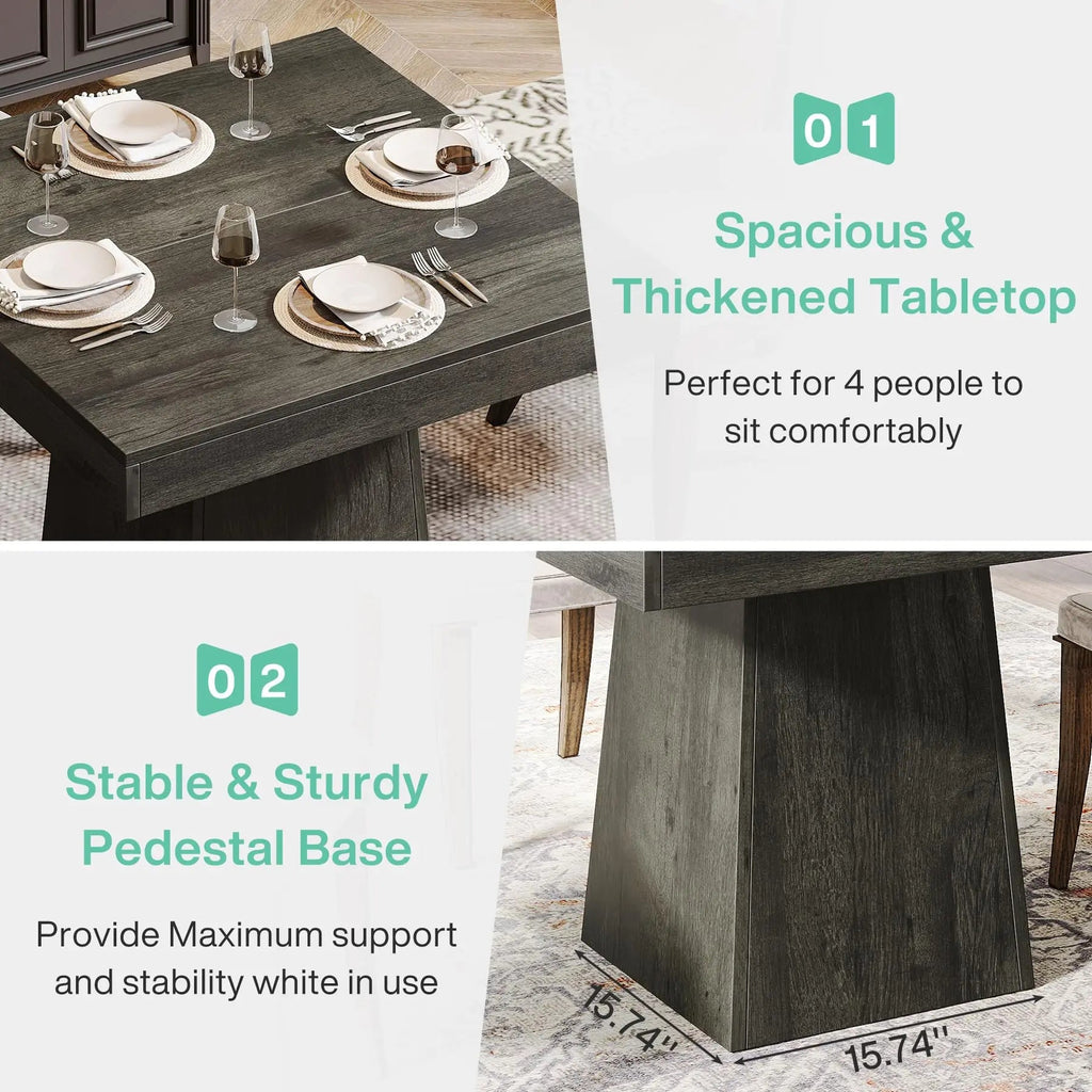 Tribesigns 31.5 Inch Farmhouse Square Dining Table TAVEN System LLC