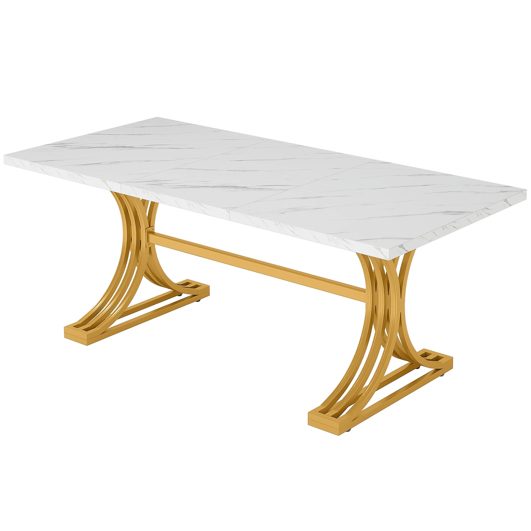 Tribesigns 63 Inch Faux Marble Dining Table TAVEN System LLC