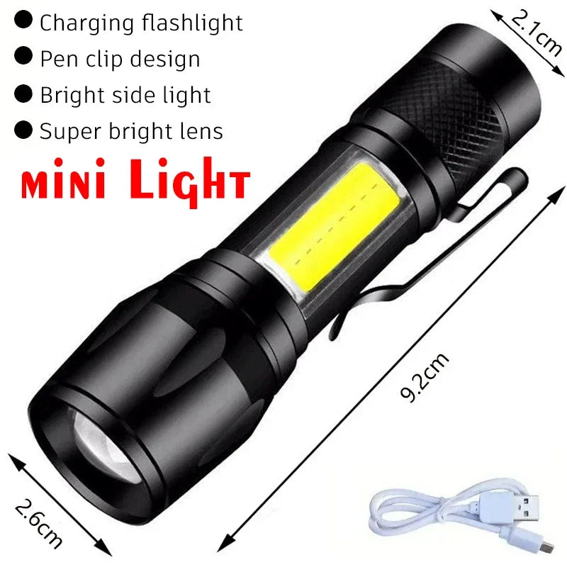 100000LM Super Bright Flashlight Type-C Rechargeable LED Torch Long Range Tactical Lamp for Outdoor Waterproof Camping Lantern TAVEN System LLC