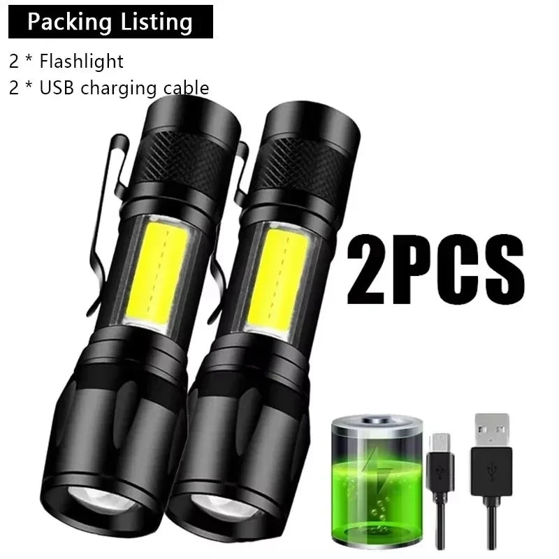 100000LM Super Bright Flashlight Type-C Rechargeable LED Torch Long Range Tactical Lamp for Outdoor Waterproof Camping Lantern TAVEN System LLC