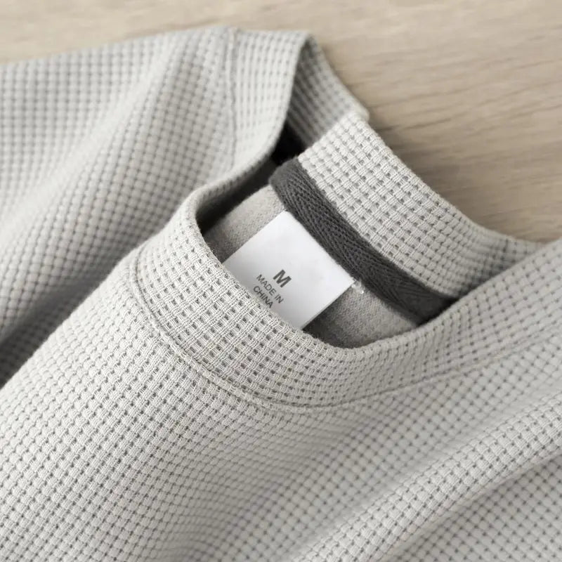 Men's New Summer Waffle Round Neck Short Sleeve T-Shirt Comfortable Breathable Short-Sleeved Top for Casual Wear TAVEN System LLC