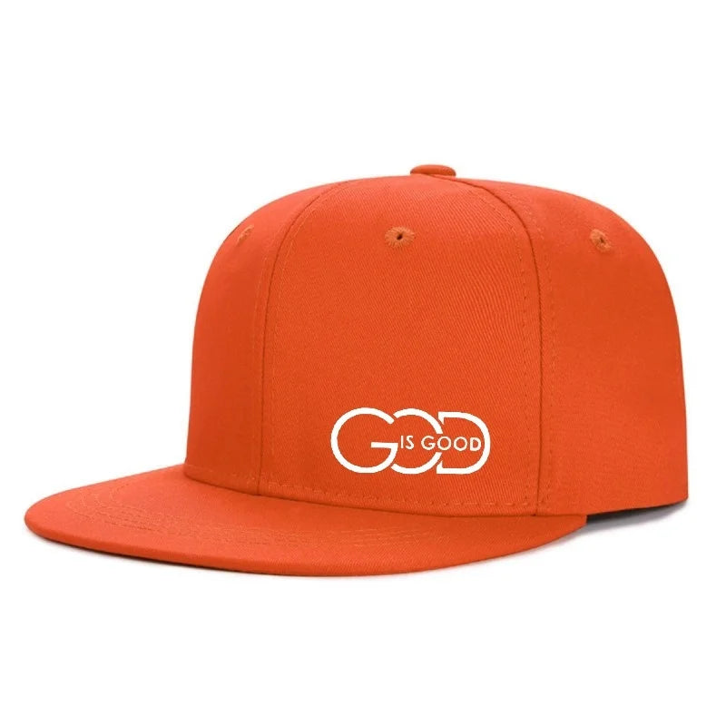 God Is Good Snapback Cap Black Flat Brim Adjustable Baseball Hat