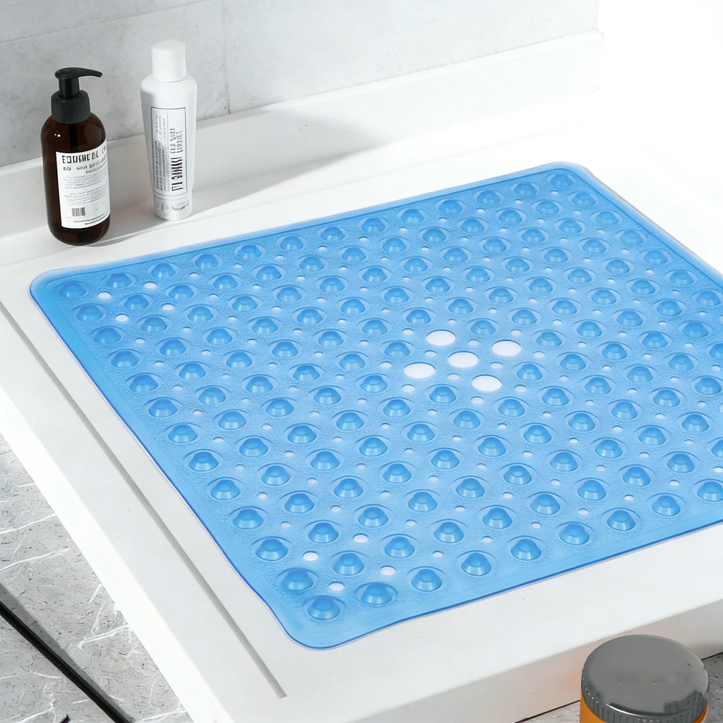 53x53cm Non Slip Shower Mat for Inside Shower Stall Mats for Bathroom Floor, Soft Bath Mat for Bathtubs with Big Suction Cups TAVEN System LLC