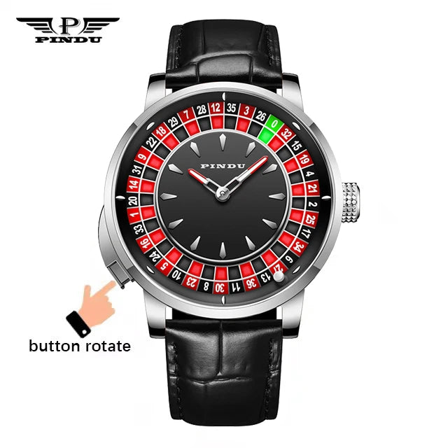 Men’s Automatic Skeleton NH35 Sapphire Leather Watch TAVEN System LLC