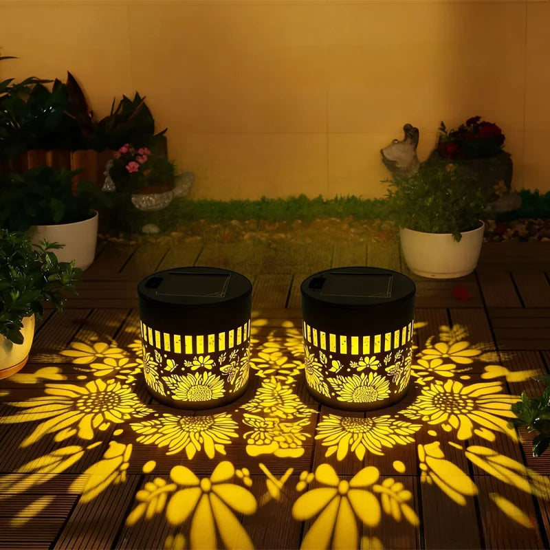 Solar sunflower projector LED wall light for outdoor garden décor