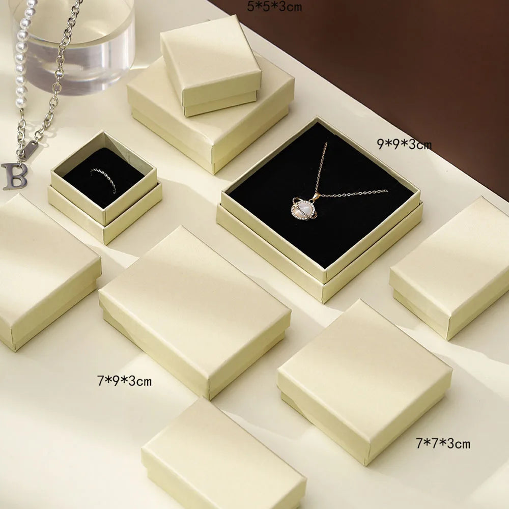 12pcs/ lot Simple Box Earnail Rings Earrings Bracelet Necklace Gray Black Paper Jewellry Display Case Jewelry Organizer Boxes TAVEN System LLC
