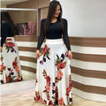 2024 European and American style flower print color matching short sleeved dress for women's large swing skirt TAVEN System LLC