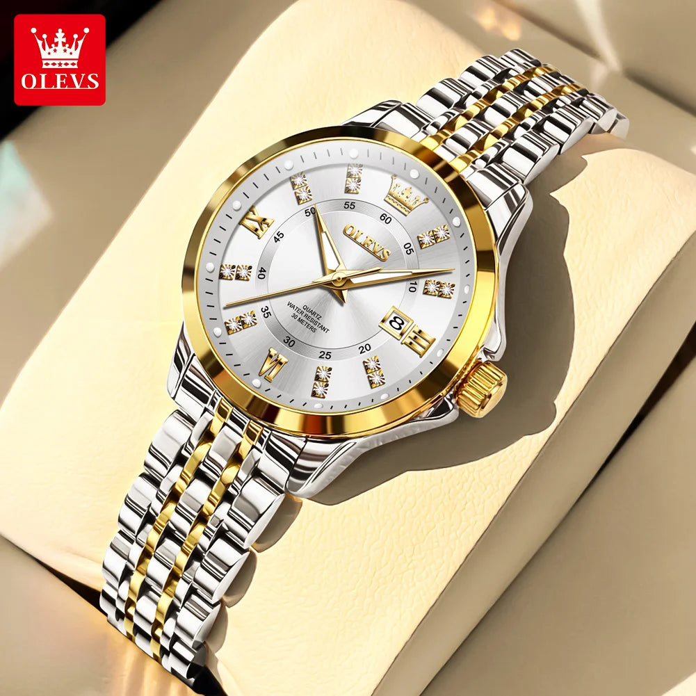 OLEVS 3620 Women Watch Luxury Brand Diamond Quartz Watch Fashion Automatic Calendar Waterproof Women Watch Bracelet Set Reloj TAVEN System LLC