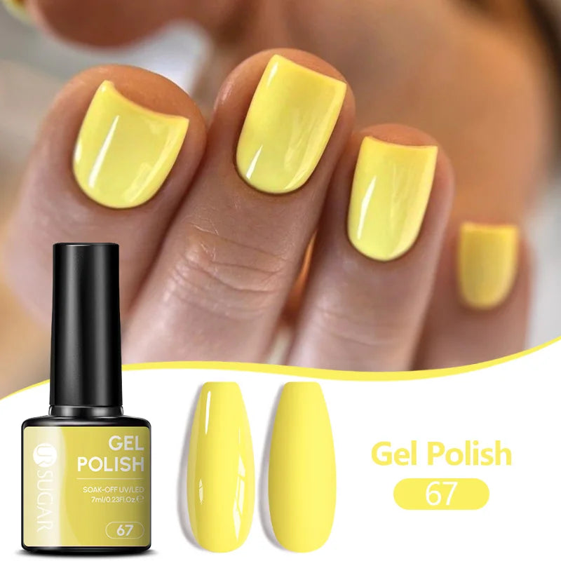UR SUGAR 7ML Nail Gel Fresh Macaron 107 Colors All For Manicure Semi Permanent Soak Off LED UV Long-Lasting Nail Art Varnish TAVEN System LLC