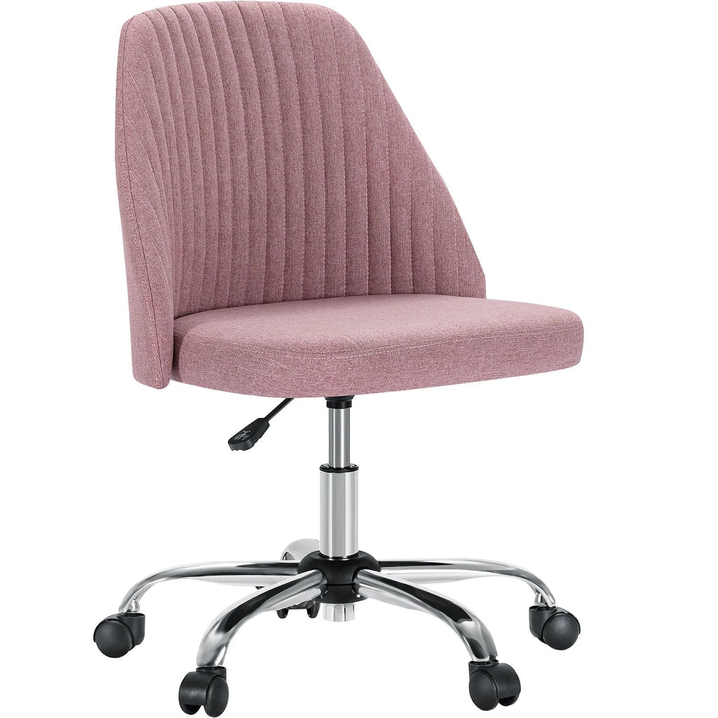 JHK Armless Fabric Office Chair with Wheels Height Adjustable TAVEN System LLC