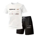 Men 3D Letter Print T-Shirt Shorts Set Summer Casual Sports Outfit TAVEN System LLC