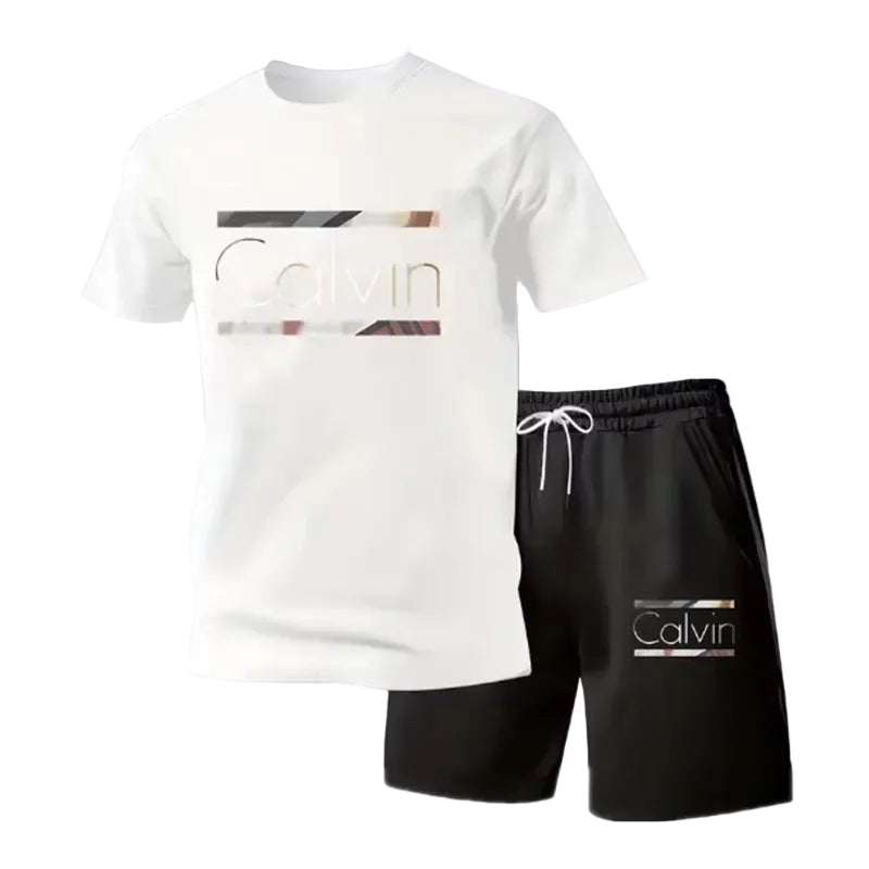Men 3D Letter Print T-Shirt Shorts Set Summer Casual Sports Outfit TAVEN System LLC