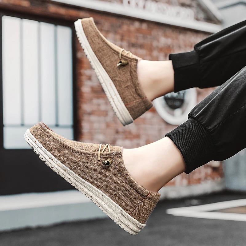 Men Canvas Slip On Loafers Lightweight Breathable Casual Shoes TAVEN System LLC