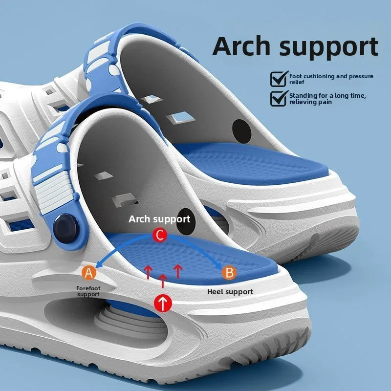 Arch support, anti slip, soft sole, wear-resistant cool slippers for wearing, thick sole breathable odor proof summer hole shoes TAVEN System LLC