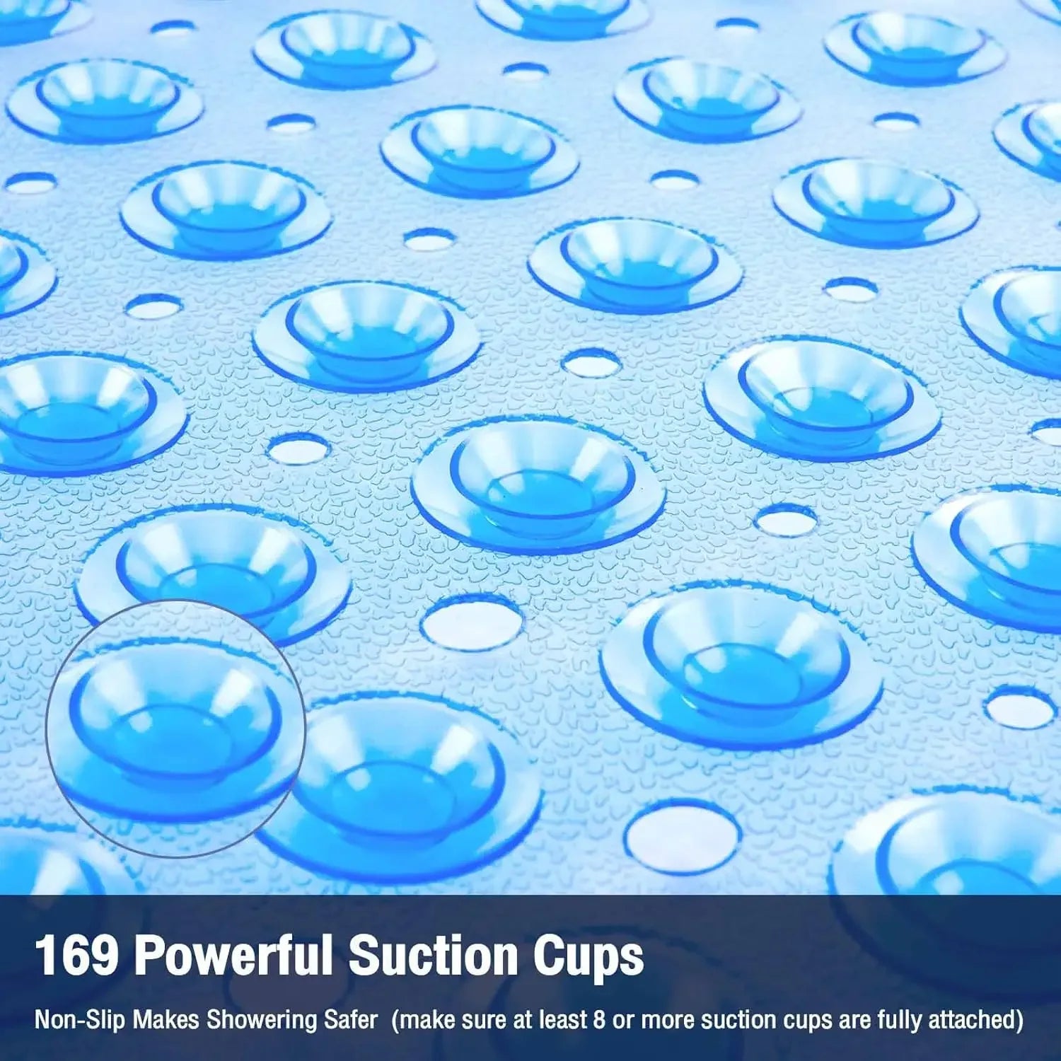 53x53cm Non Slip Shower Mat for Inside Shower Stall Mats for Bathroom Floor, Soft Bath Mat for Bathtubs with Big Suction Cups TAVEN System LLC