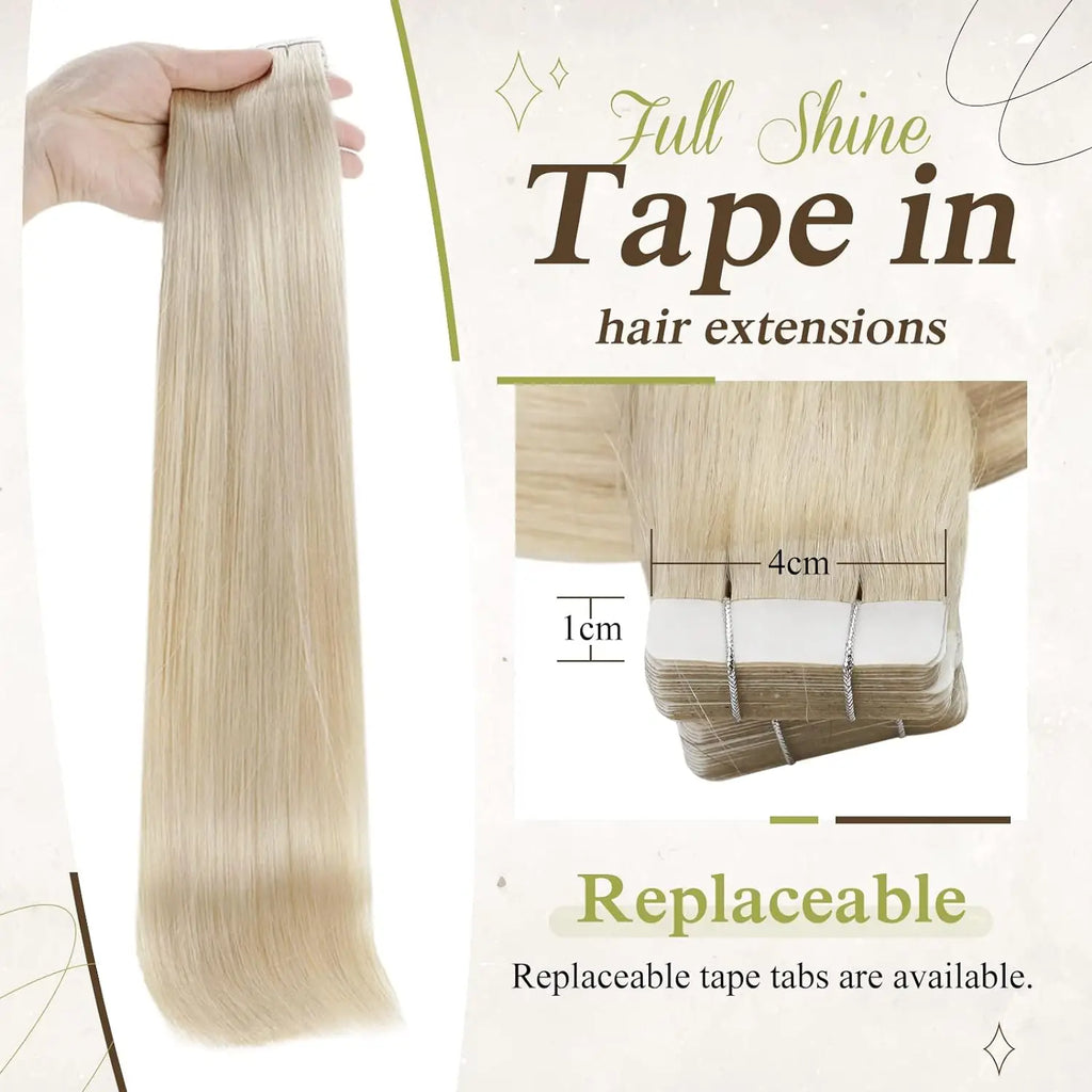 Shine Remy Straight Tape In Human Hair Extensions