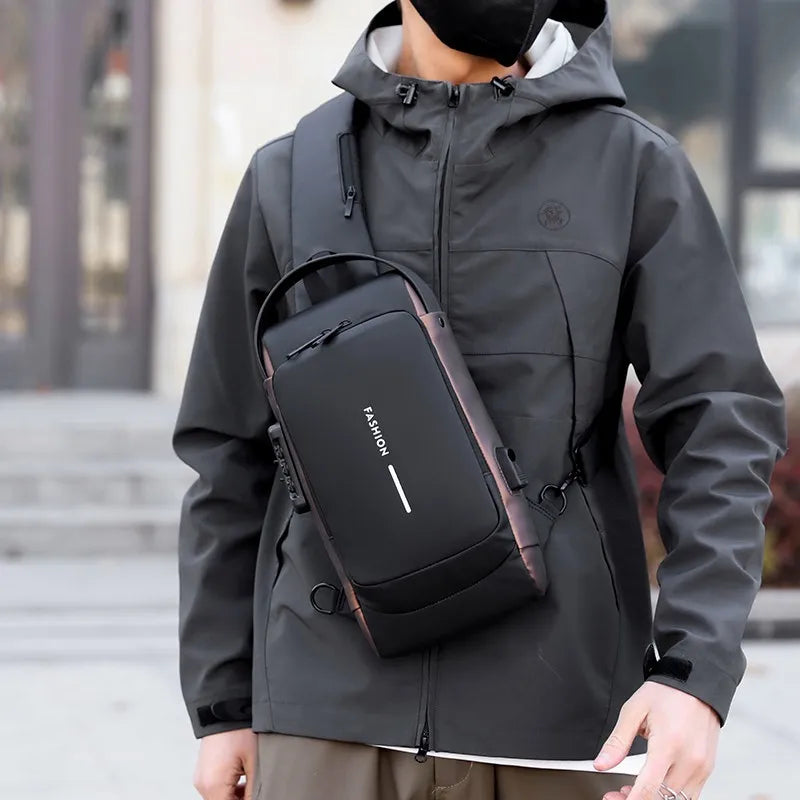 Anti Theft Chest Bag USB Lock Waterproof Crossbody Sling Bag TAVEN System LLC