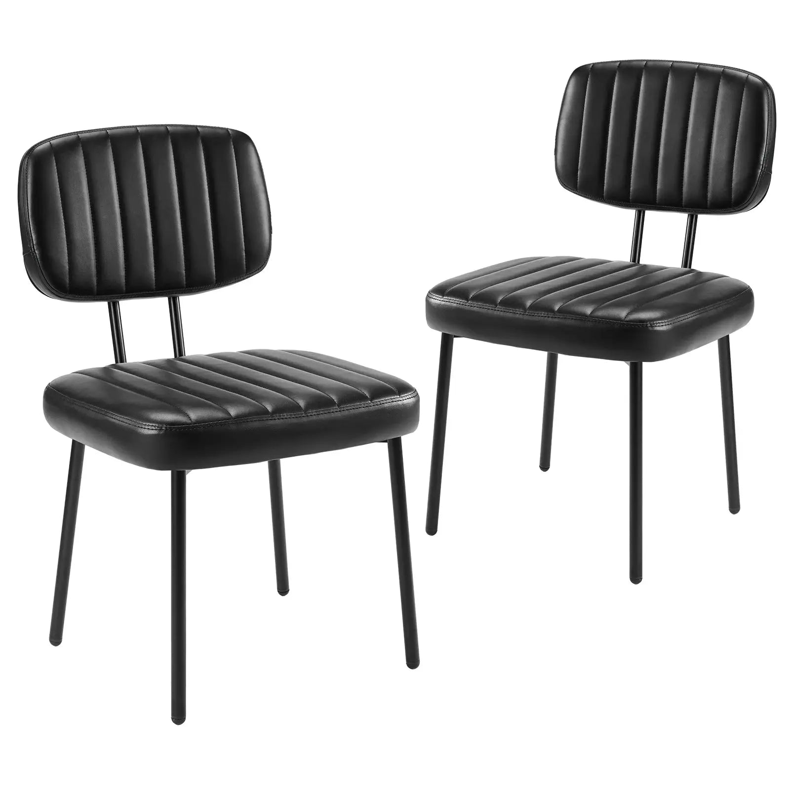 JHK Faux Leather Dining Chairs Set of 2 with Metal Legs TAVEN System LLC