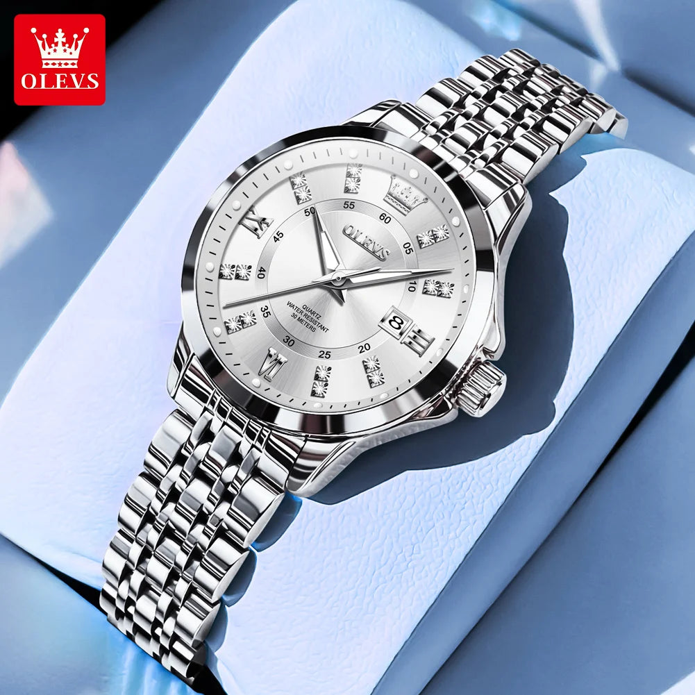 OLEVS 3620 Women Watch Luxury Brand Diamond Quartz Watch Fashion Automatic Calendar Waterproof Women Watch Bracelet Set Reloj TAVEN System LLC