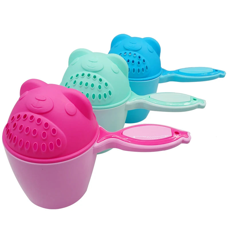 1PC Baby Cartoon Bear Bathing Cup Newborn Kid Shower Shampoo Cup Bailer Baby Kids Shower Water Spoon Bath Wash Cups for 3 Colors TAVEN System LLC