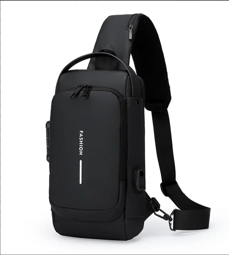 Anti Theft Chest Bag USB Lock Waterproof Crossbody Sling Bag TAVEN System LLC