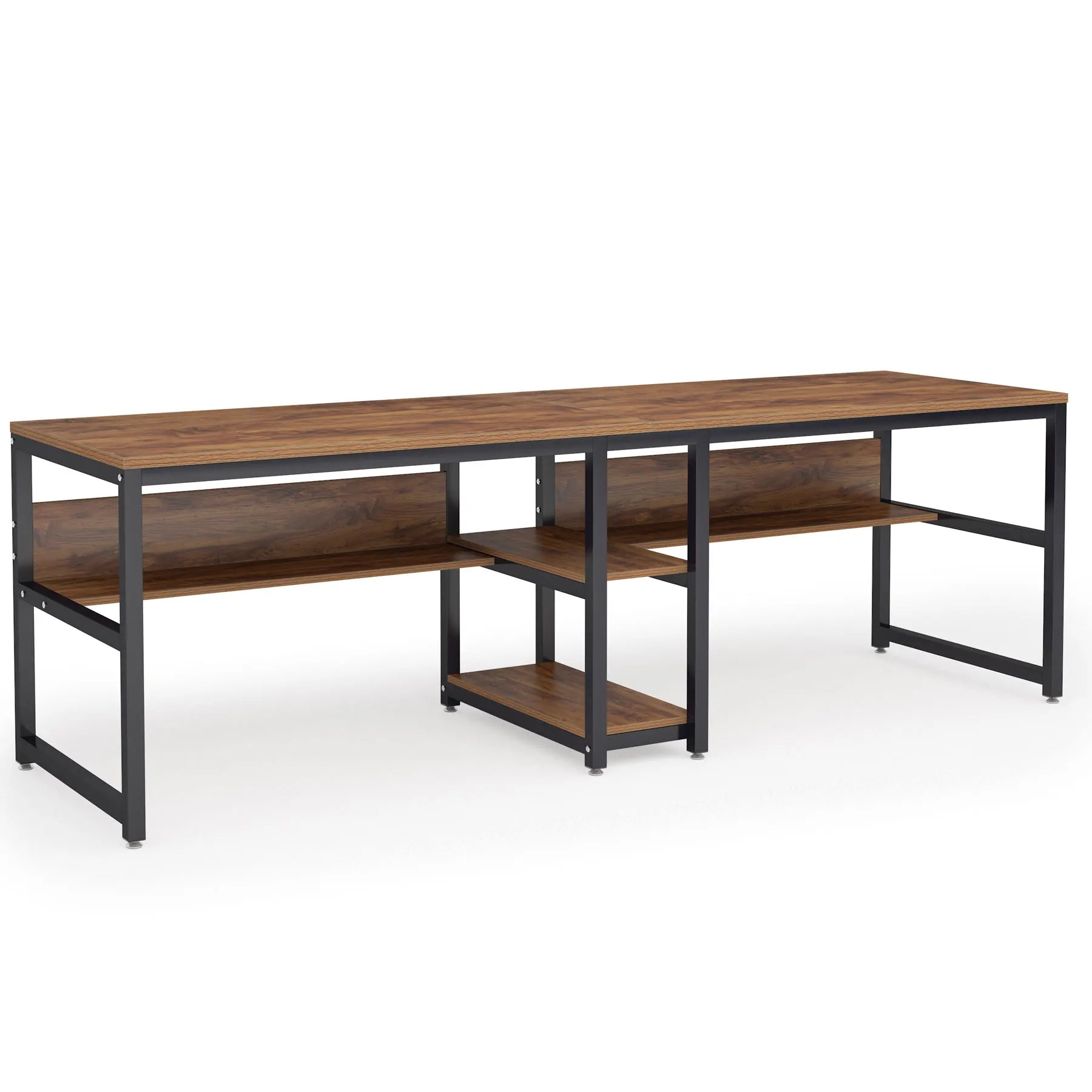 Tribesigns 78.7 Inch Two Person Computer Desk with Bookshelf TAVEN System LLC