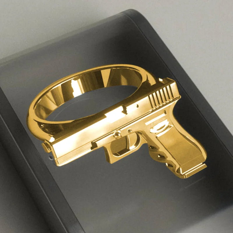 Exquisite  Gun Imitation Ring alloy Gun Ring Polishing Motorcycle Cowboy Biker Punk Men Women Cool rings for men women TAVEN System LLC