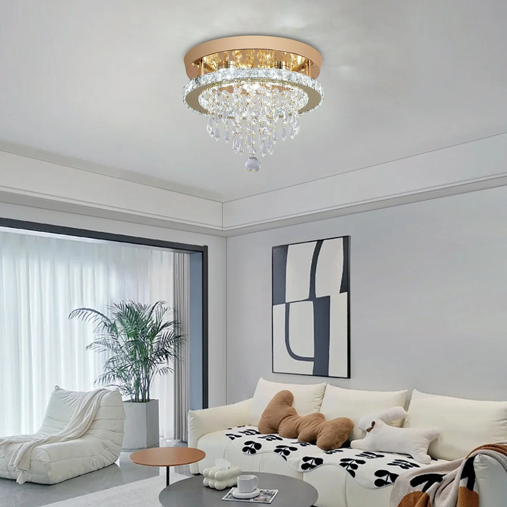 GreeLustr Luxury Crystal Chandelier Lustre Design Gold Modern Led Ceiling Light  Living Room Bedroom Hanging Lamp Lighting TAVEN System LLC