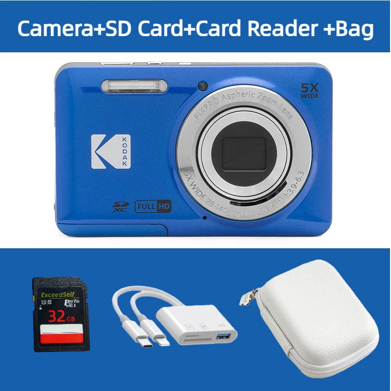 KODAK PIXPRO FZ55-RD 16MP Digital Camera 5X Optical Zoom 28mm Wide Angle 1080P Full HD Video 2.7" LCD Vlogging Camera TAVEN System LLC