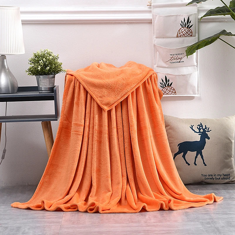 Soft Warm Blankets For Beds Winter Warm Coral Velvet Solid Sofa Cover Bedspread Winter Plaid Blankets Winter Sheet Bedspread TAVEN System LLC