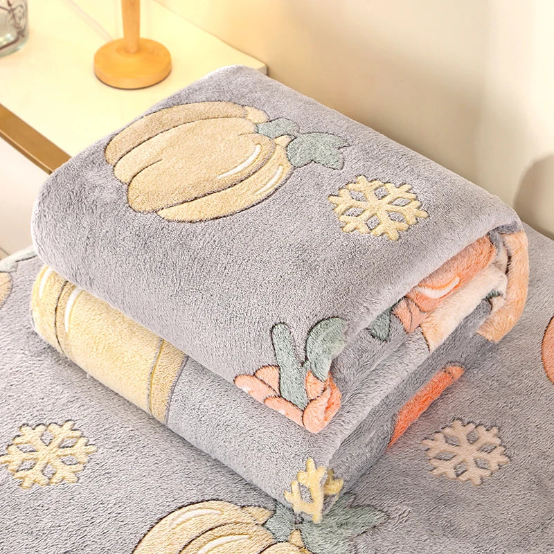 1pc Floral Style Warm Bedspread Fleece Blanket Plaid Travel Shawl Sofa Nap Blanket Home Bedsheet Manta 70X100cm Suitable For Pet TAVEN System LLC