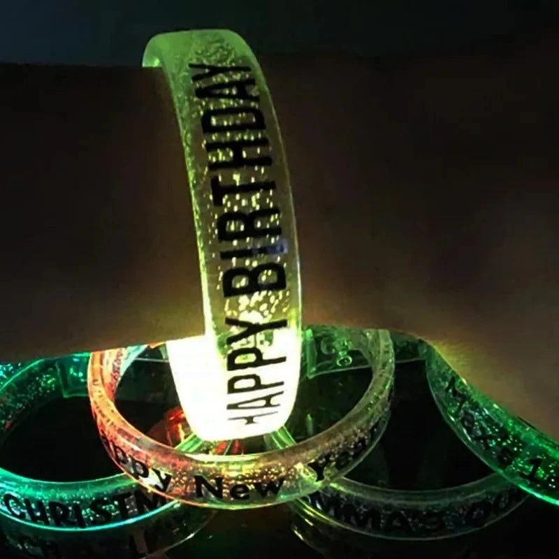12/24/36/60 Pack Custom LED Bracelets LED Light-Up Bracelets for Wedding Parties Birthday Party Favors TAVEN System LLC