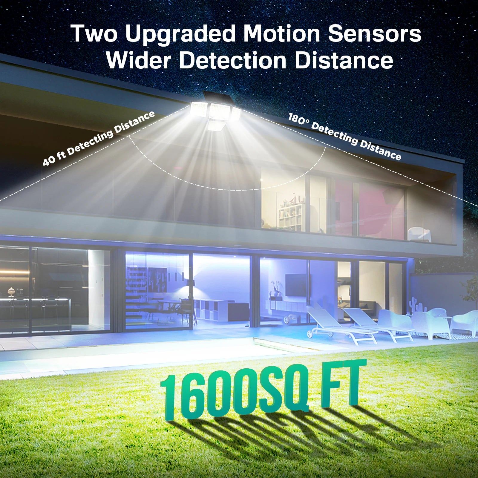 3000LM 188 LED solar motion sensor security light for outdoors