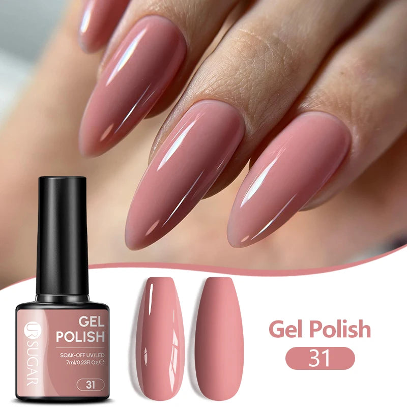 UR SUGAR 7ML Nail Gel Fresh Macaron 107 Colors All For Manicure Semi Permanent Soak Off LED UV Long-Lasting Nail Art Varnish TAVEN System LLC