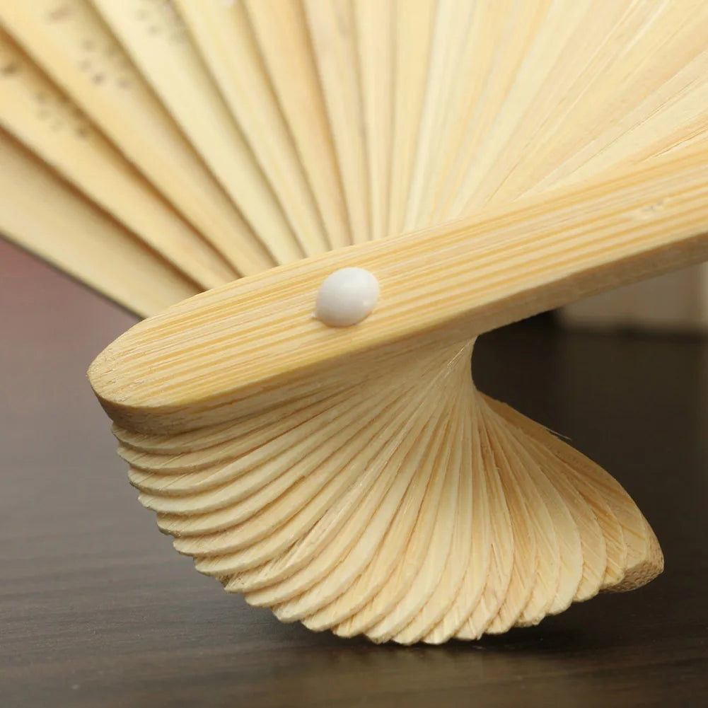 50/1pcs DIY Paper Bamboo Folding FanAdults Kid Hand Fans Calligraphy Painting Practice Blank White Fan for Wedding Room Decor TAVEN System LLC