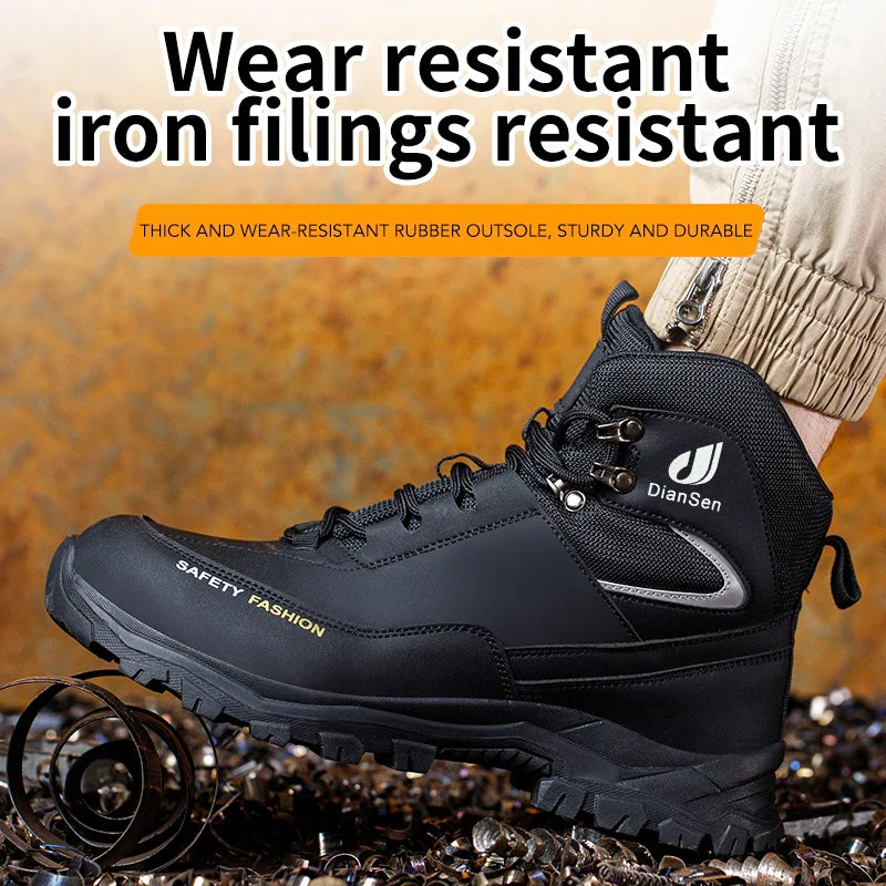 Mens Safety Shoes With Steel Toe Waterproof Boots Puncture Proof Anti-smash Mens Outdoor Work Sneakers Construction Work Shoes TAVEN System LLC