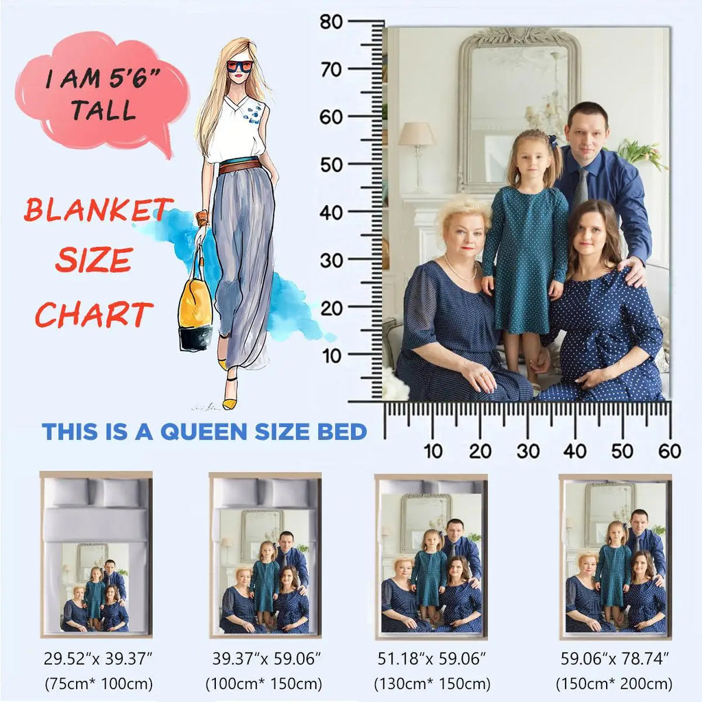 1Pc Custom Photo Blanket,Custom Flannel Blanket with Photo,Custom Picture Blanket,Custom Photo Blanket for Home,Custom Image TAVEN System LLC