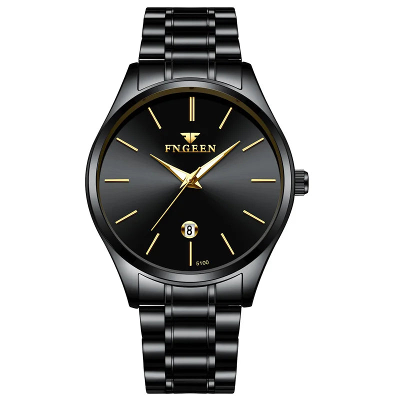 BINBOND stainless steel durable quartz watches for men luxury luminous waterproof precise auto date men's watch casual reloj - TAVEN System LLC
