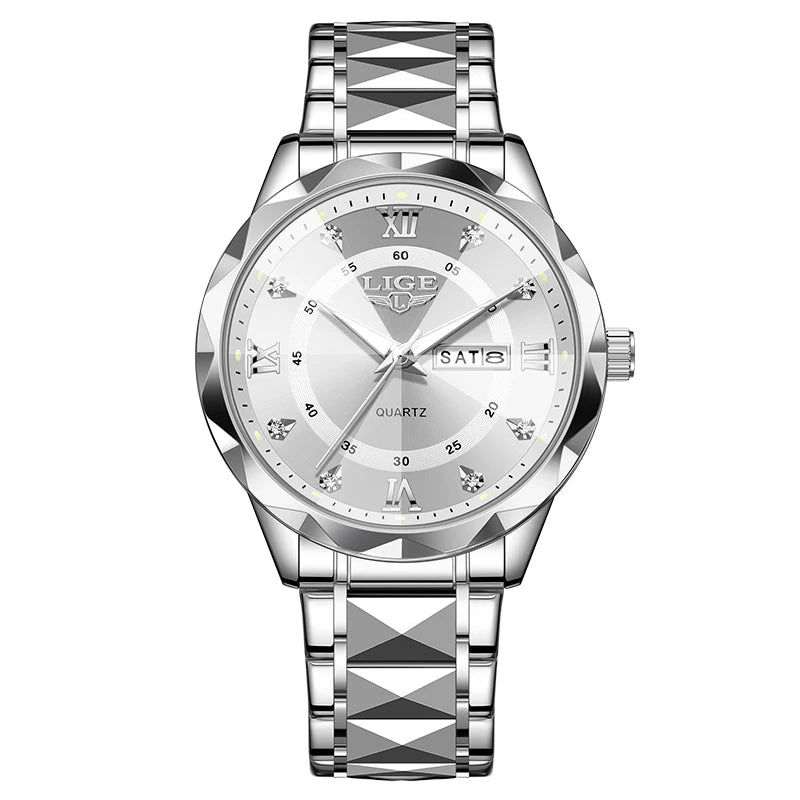 New LIGE Top Brand Luxury Man Wristwatch Waterproof Luminous Date Week Men Watches Stainless Steel Quartz Men's Watch Male reloj - TAVEN System LLC