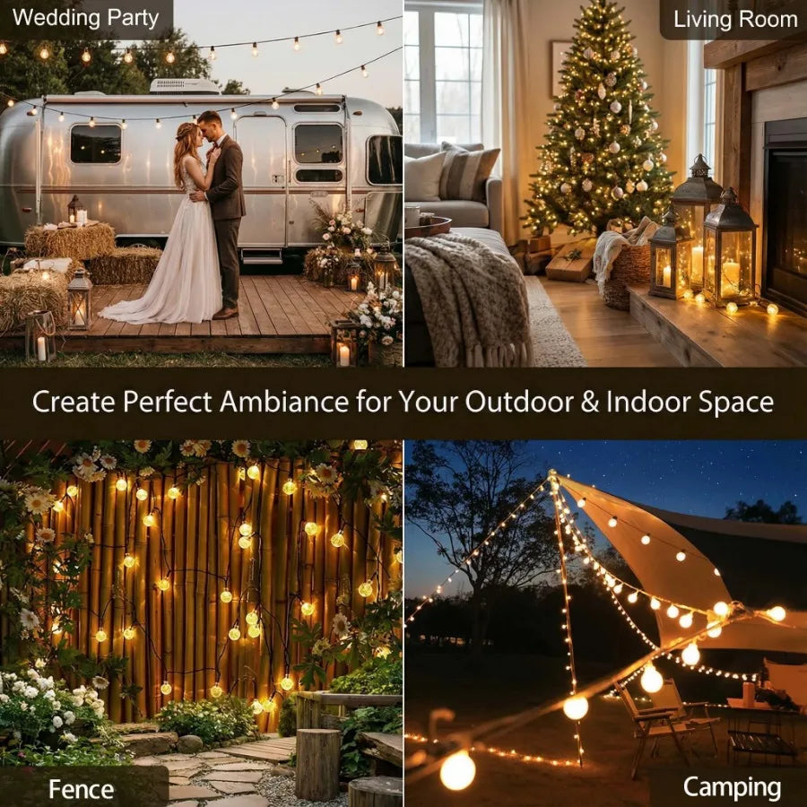 Outdoor Christmas LED String Lights - Waterproof Solar-Powered Decor - Perfect for Garden, Courtyard, Wedding & Terrace TAVEN System LLC