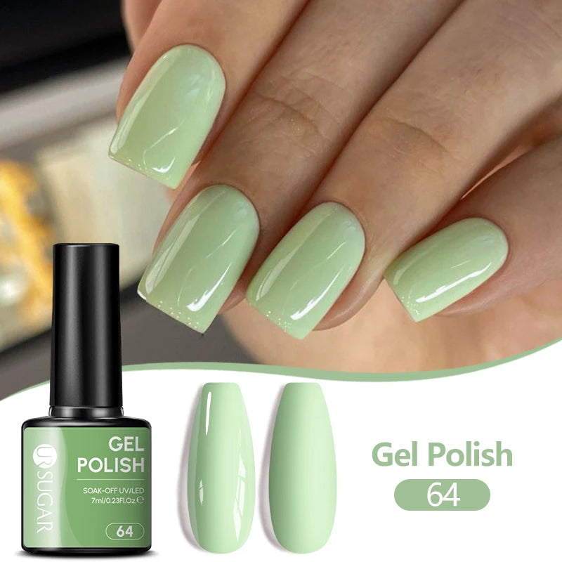 UR SUGAR 7ML Nail Gel Fresh Macaron 107 Colors All For Manicure Semi Permanent Soak Off LED UV Long-Lasting Nail Art Varnish TAVEN System LLC