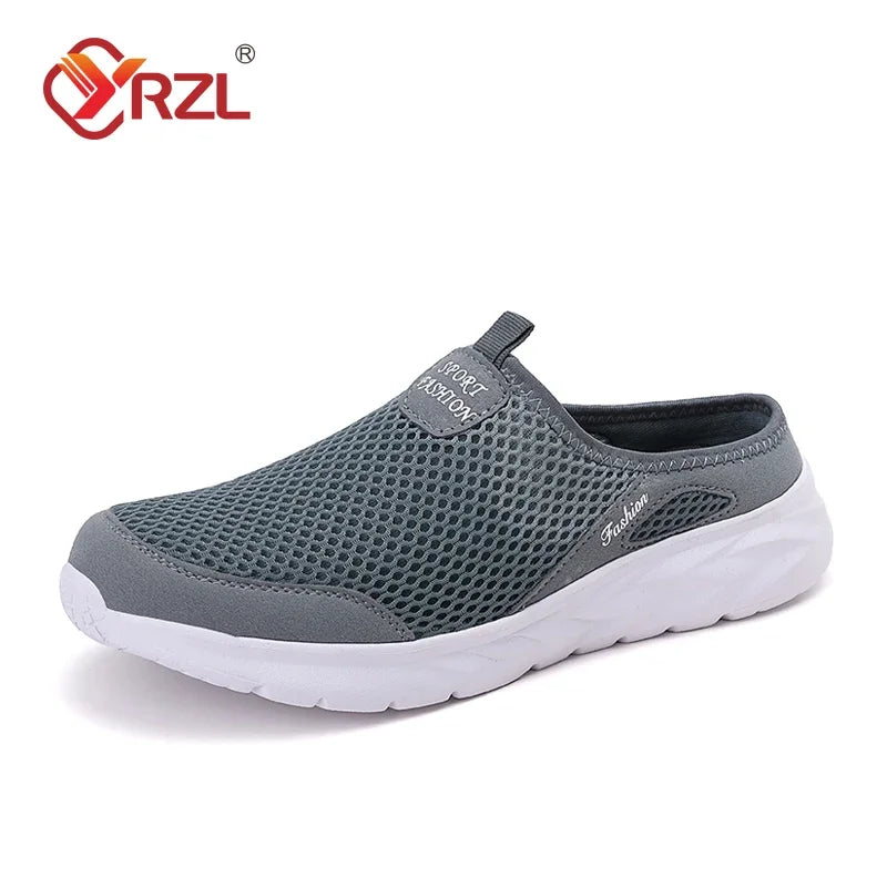 YRZL Casual Shoes Men Summer Half Shoes Slippers Slides Slip on Shoes Men Mesh Breathable Soft Comfortable Slippers for Men TAVEN System LLC