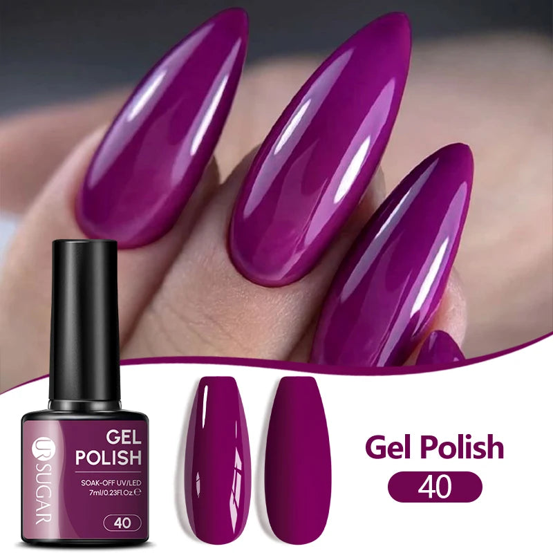 UR SUGAR 7ML Nail Gel Fresh Macaron 107 Colors All For Manicure Semi Permanent Soak Off LED UV Long-Lasting Nail Art Varnish TAVEN System LLC