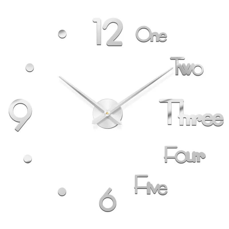 New Modern Design Large Wall Clock 3D DIY Quartz Clocks Fashion Watches Acrylic Mirror Stickers Living Room Home Decor Horloge - TAVEN System LLC