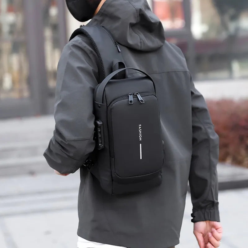 Anti Theft Chest Bag USB Lock Waterproof Crossbody Sling Bag TAVEN System LLC