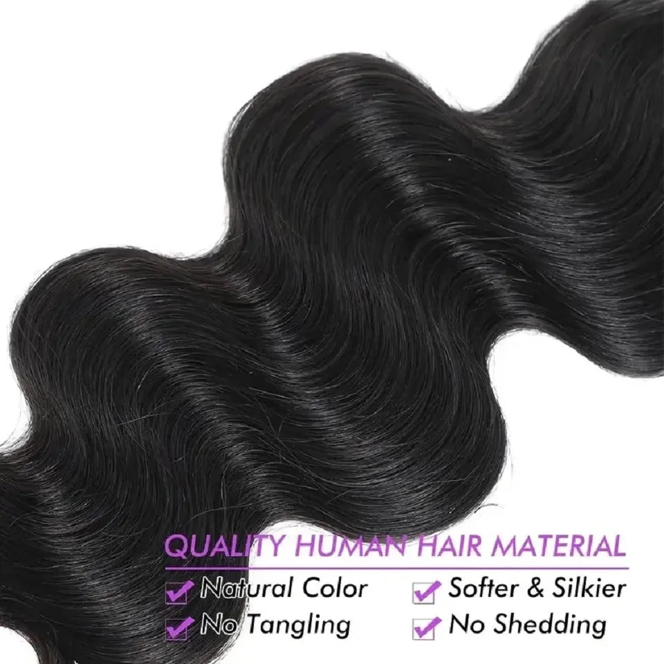 Body Wave Clip In Brazilian Virgin Human Hair Extensions